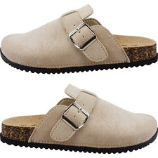 WOMENS FLAT CLOSED TOE SLIDES CLOGS MULES SLIP ONS SANDALS SHOES