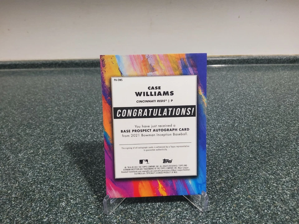 CASE WILLIAMS 2021 BOWMAN INCEPTION ON CARD AUTO # /600 CINCINNATI REDS PROSPECT - Image 2 of 2