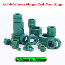 Anti-Interferenz Mangan Zink Ferrit Ringe Toroid Ferrithülse Ferritkerne Green