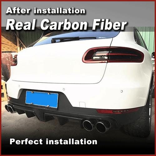 Fit For Porsche Macan 2014-20 REAL Carbon Fiber Rear Bumper Diffuser Lip Spoiler - Picture 2 of 8