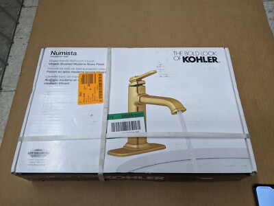 KOHLER Numista Single Hole Bathroom Faucet in Vibrant Brushed Moderne Brass