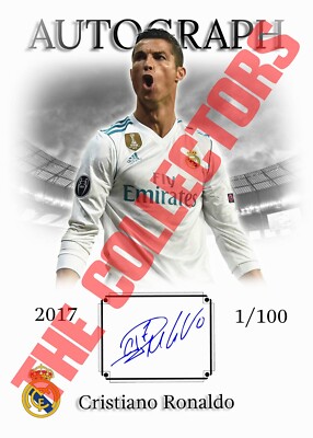 CRISTIANO RONALDO, REAL MADRID. AUTOGRAPH . COLECTION CARD. NO PANINI ...