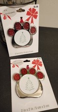 Set of 2 STUDIO DECOR 2021 DOG/CAT Paw Print CHRISTMAS PHOTO FRAME ORNAMENT NEW
