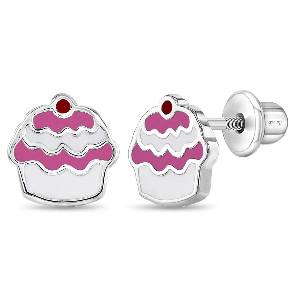 Sterling silver cupcake earrings sale