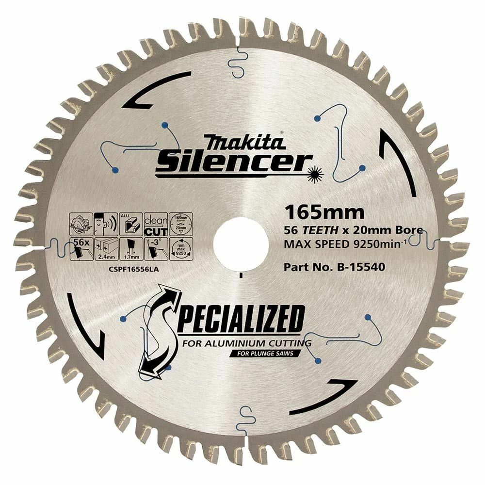 Makita SILENCER CIRCULAR SAW BLADE 165mm 56T For Aluminium Cutting