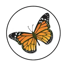 48 MONARCH BUTTERFLY ENVELOPE SEALS LABELS STICKERS 1.2" ROUND