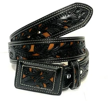 MEN'S WESTERN LEATHER BELT. COWBOY RODEO BELT. CINTO VAQUERO CINTO CHARRO LASER