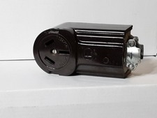 Black Single Receptacle Outlet, Metal/Plastic Housing, AC Power