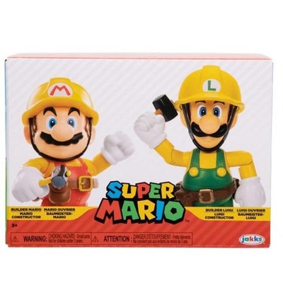 Nintendo Super Mario Figuren 2er-Pack: Mario Maker & Luigi Maker, 10cm 