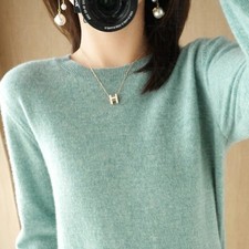 Autumn And Winter Cashmere Sweater Women's Crew Neck Pullover Casual Knitted Top