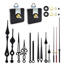  2pcs Silent Quartz Clock Movement Long and Short Shaft with 5 Sets Hands, DIY 