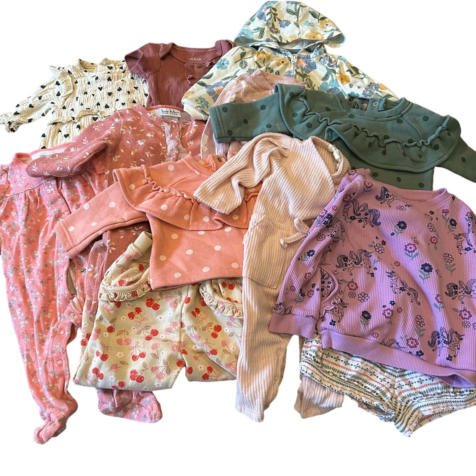 Bundle of 12 Baby Girls Clothes 0mo-6/9mo Fall/Winter