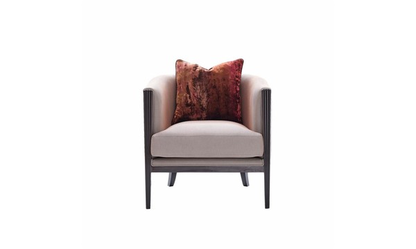 Sessel Ohrensessel Stoff Grau Sitzer Cocktailsessel Relaxsessel Design-image