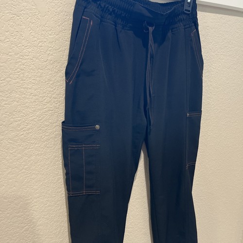 Dickies Scrubs Mid-Rise Jogger Cargo Pants Solid Black w Pockets Womens Petite S - Picture 4 of 15