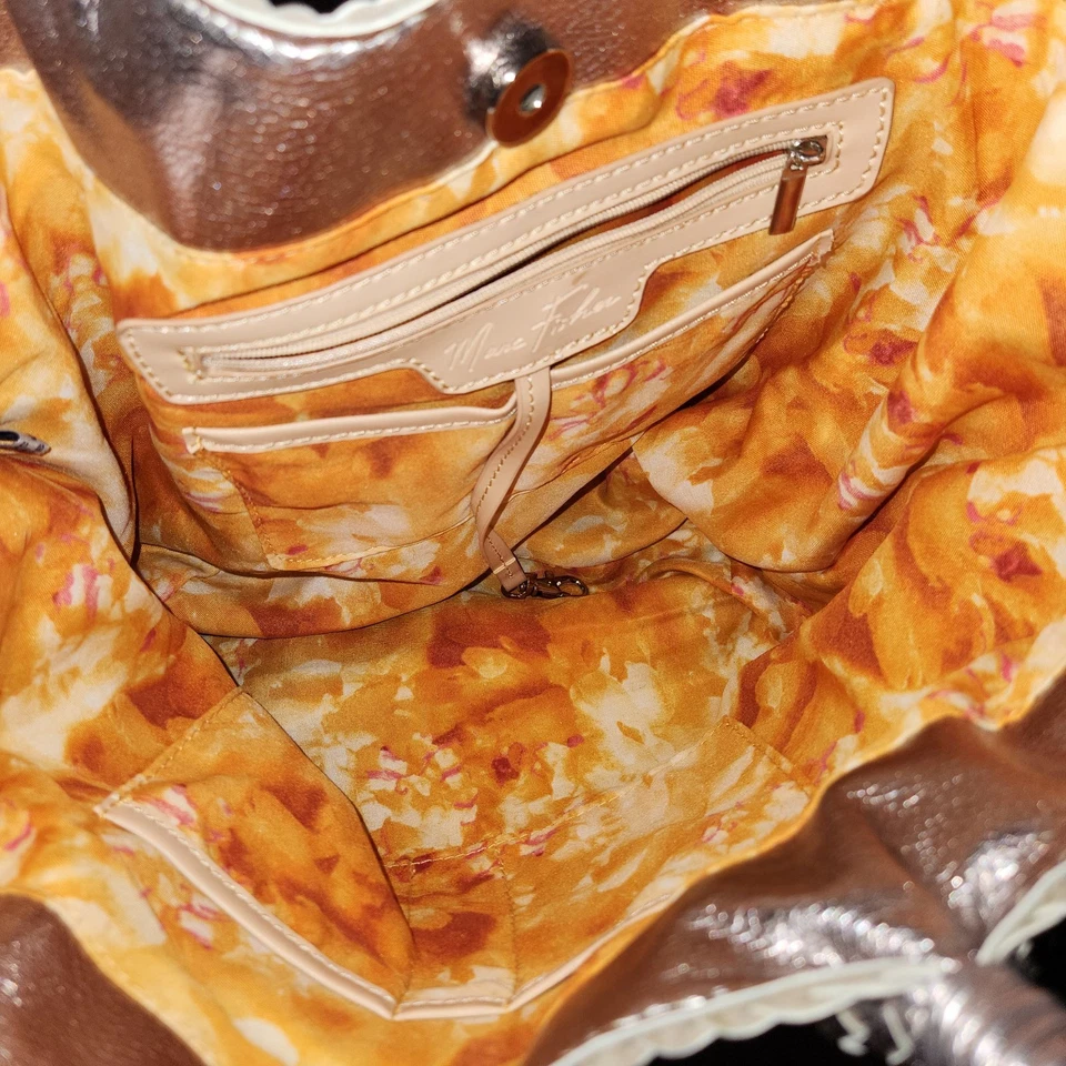 Bolso de Mano Marc Fisher Grande Lujo Plateado Lentejuelas Pop Star Monedero Nunca Usado Foto 4 de 4