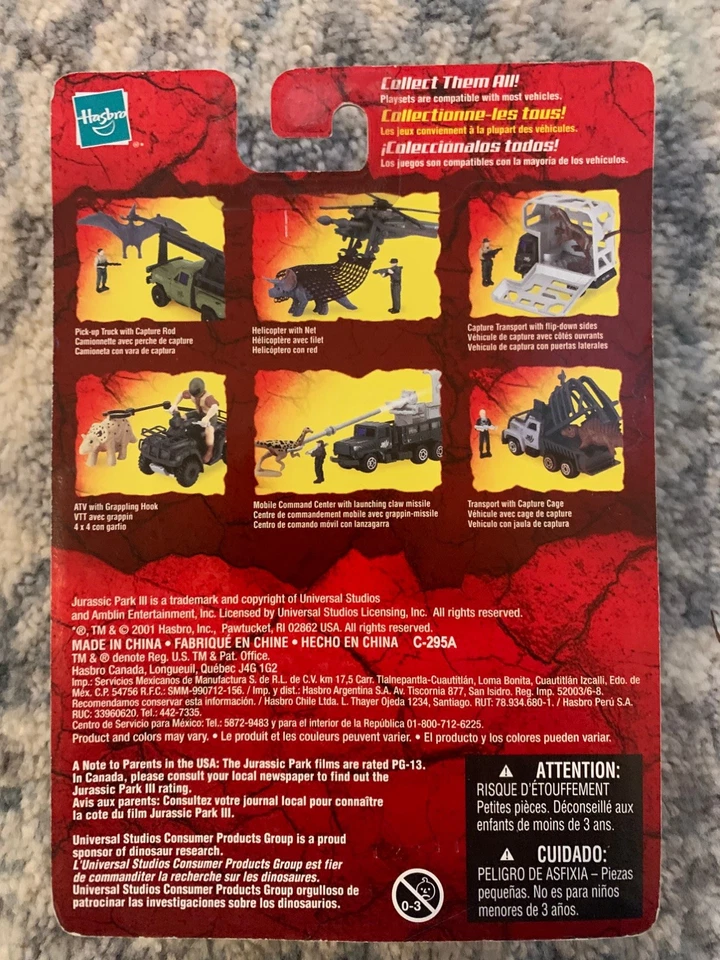 Jurassic Park Hasbro ATV con gancho de agarre bebé Triceratops NUEVO/SELLADO Foto 2 de 2