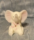 Vintage Rare Fenton  Hand Painted White Satin Elephant   Figurine      USA