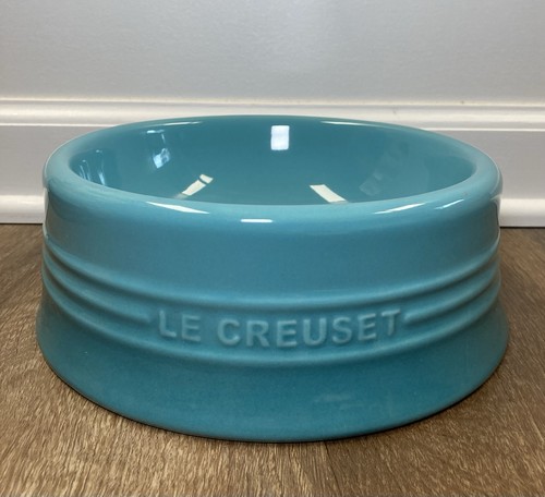 "Karibik" LE CREUSET 8" große Tiernahrung Steinzeug Schüssel Schale Neu ohne Etikett Katze Hund Wasser