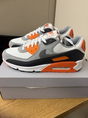 Nike Air Max 90 White Grey Safety Orange Men s Size US 12 Casual Sneaker New 
