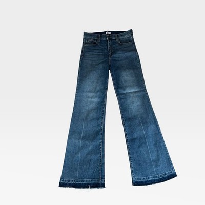Women's Sneak Peek Denim Jeans Flare Raw Hem Tall Size 10 (11X30) Flare Stretch