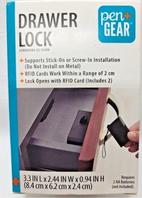 DRAWER LOCK, STICK ON, SCREW IN, RFID CARD WORKS IN RANGE OF 2CM,2 RFID CARDS A2