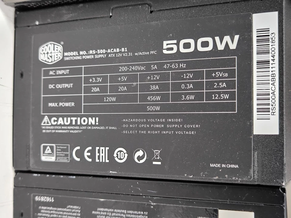 Lot De 4 Alimentations - LC POWER, COOLER MASTER, CORSAIR, HIPPER - Photo 3/4