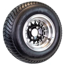 eCustomrim 205/65-10 Trailer Golf Cart ATV Offroad Tire 10X7 Gloss Black Rim A7
