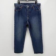 Gap Cheeky Straight High Rise Jeans Womens 16 Dark Wash Button Fly Stretch Blue