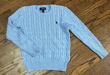 POLO Ralph Lauren Powder Blue Cable Knit Sweater / Kids S/P 8 