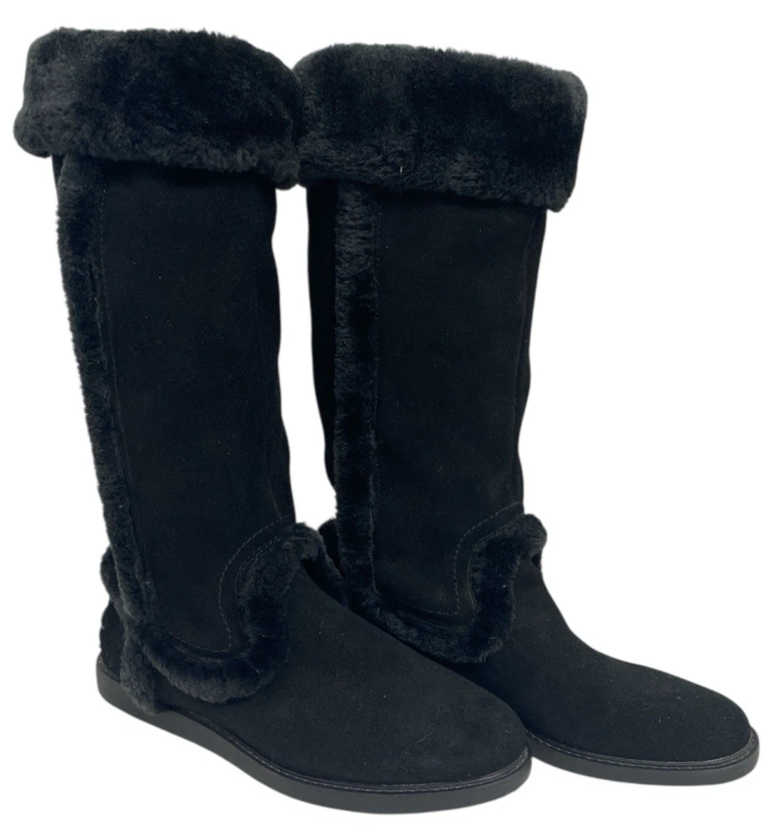 Bass Womens Black Suede Pull On Mid Calf Winter Boots Size 7 Bass Black Mid-Calf Boots for Women for sale | eBay main image 4