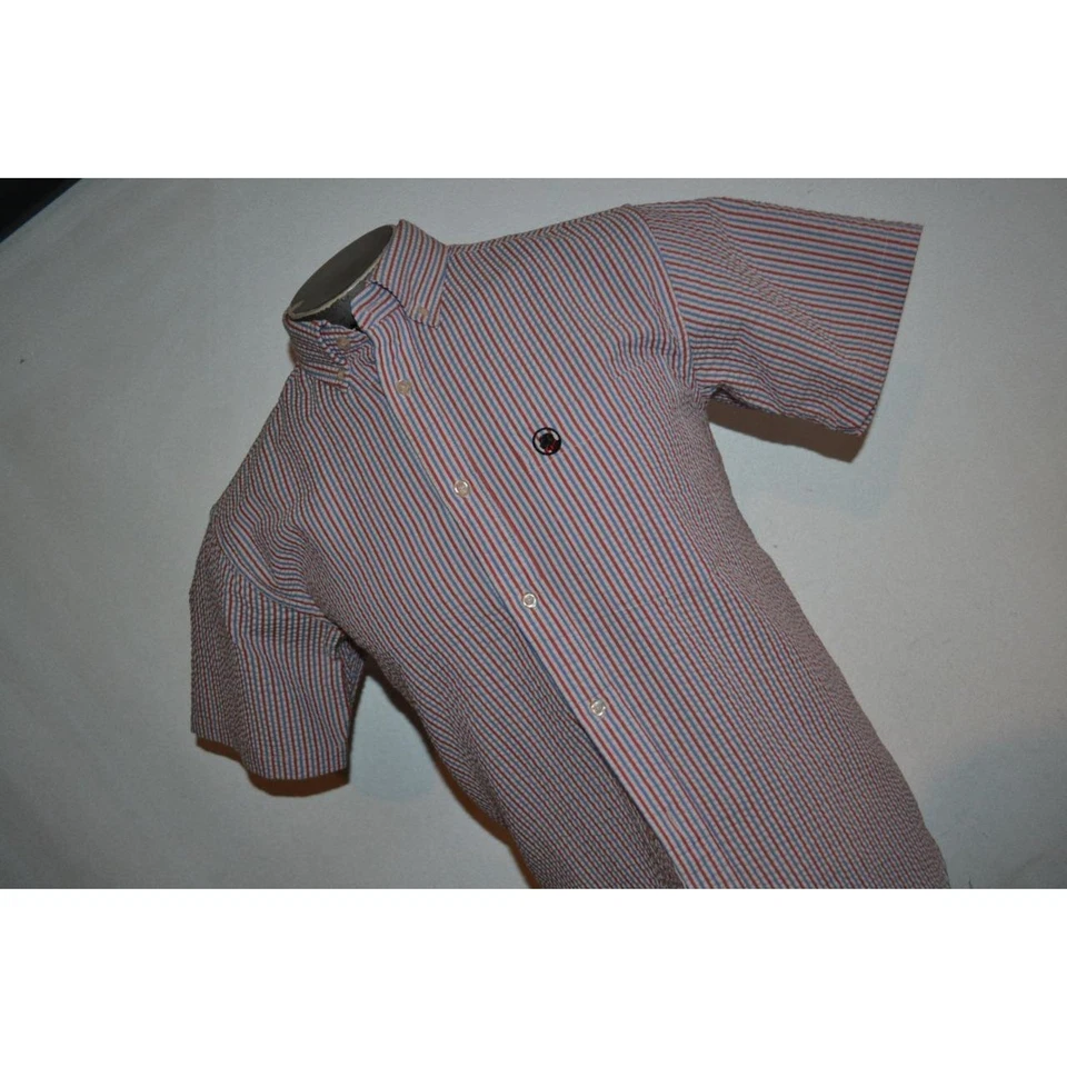 33165 Southern Proper Shirt Labrador Dog Red Blue Striped Cotton Size Small Mens - Image 3 of 4