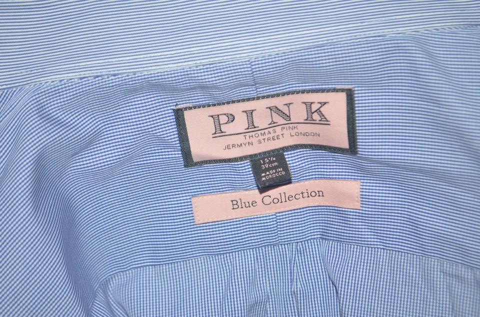 Camisa de Vestir 100% Algodón Colección Azul THOMAS PINK Talla 15.5 NUEVA CON ETIQUETAS Foto 3 de 4
