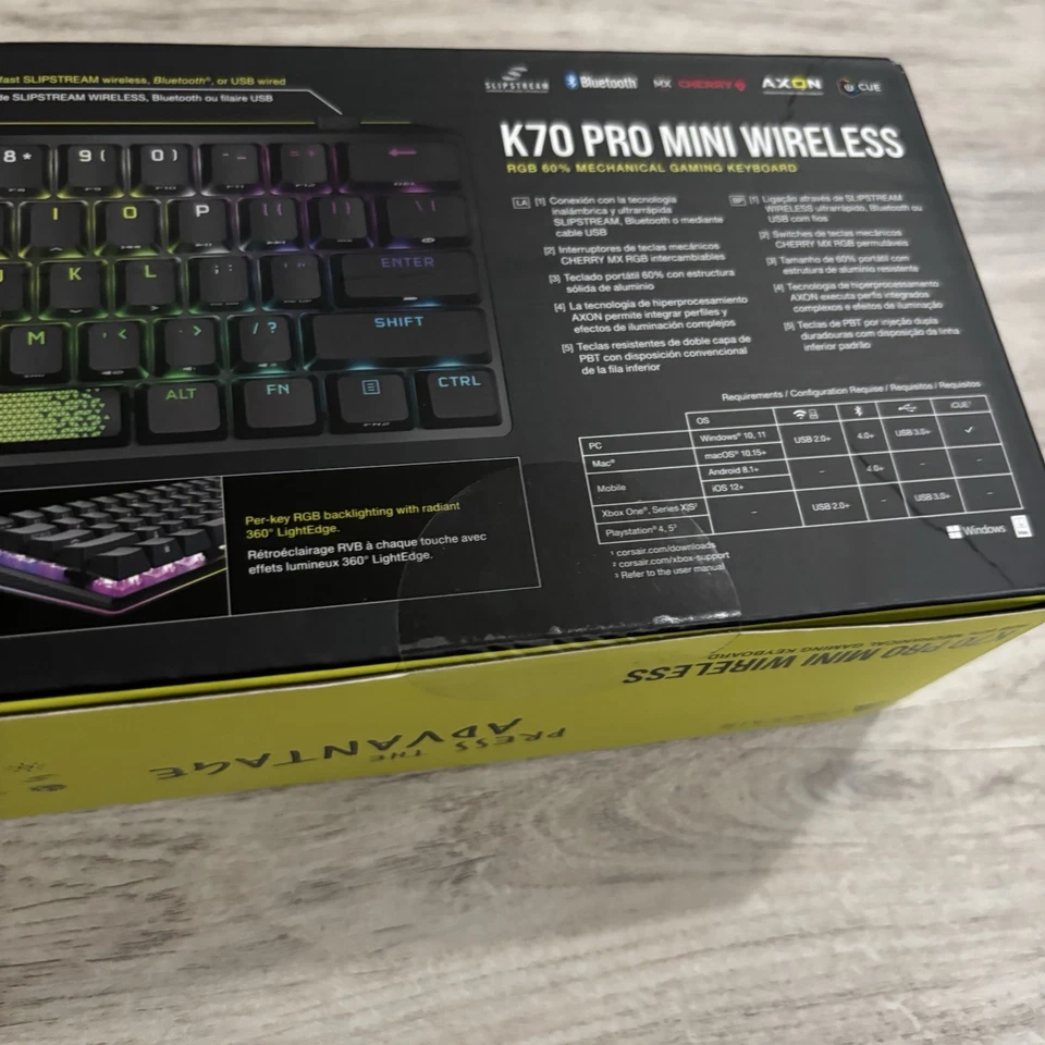Corsair K70 PRO Mini Wirelless Gaming Mechanical English Keyboard NEW SEALED - Image 3 of 4