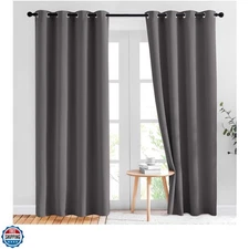 Elegant Gray Blackout Curtains 84 Inches Long, 2 Panels for Stylish Comfort