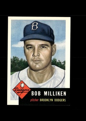 Bob Milliken : 1953 Topps 1991 Archive Baseball Card #221 : Brooklyn Dodgers