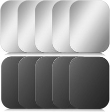Bewudy Pack of 10 Metal Self-Adhesive Plates, 40 Mm Plate, Thin Stainless Steel,