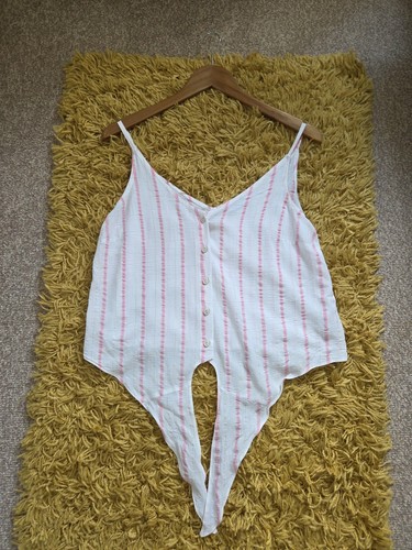 Papaya Summer Top- Size 10, Straps, Sleeveless, Button Front, Tie (224) - Picture 7 of 12