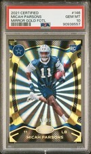 PSA 10 - 15/15 SSP - 2020 Panini Certified - Micah Parsons Mirror Gold FOTL (RC)