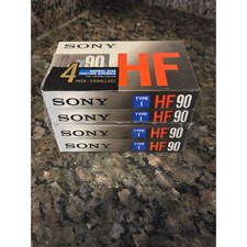 Cintas de casete de audio Sony HF 90 sesgo normal tipo I paquete de 4 selladas de fábrica nuevas