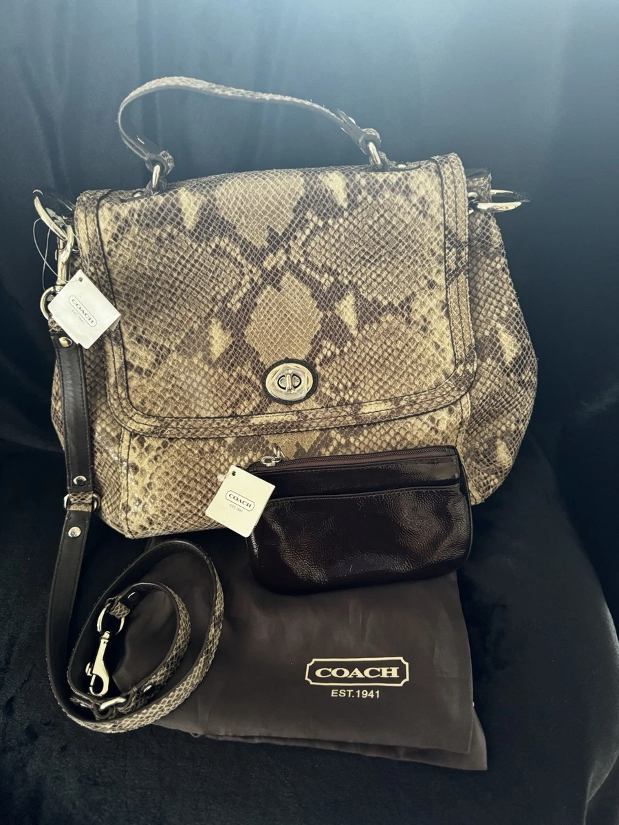 Coach Python Zip Satchel/Top Handle Bag Handbags & Bags for Women