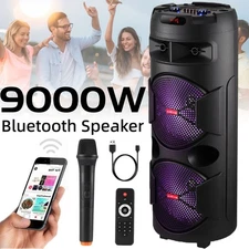 Dual 12" Woofer Portable FM Bluetooth Party Speaker Heavy Bass Sound With Mic