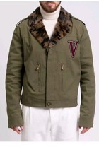 RRP €980 VERSUS VERSACE Jacket US40 IT50 UK L Lined Squirrel FUR COLLAR BNWT