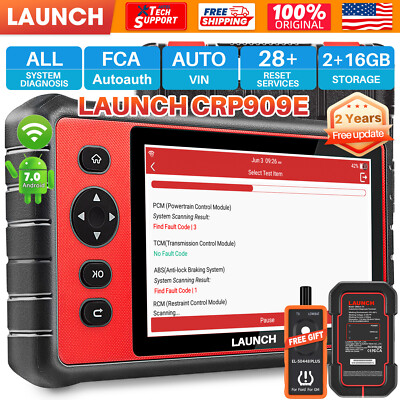 2025 LAUNCH CRP909E Pro OBDII Scanner All System Diagnostic Tool ECU Coding TPMS