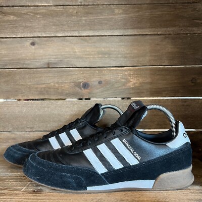 Mens Adidas Mundial Goal Black Leather Indoor Soccer Shoes