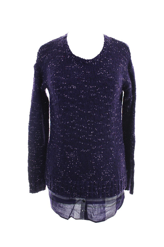 Многослойный свитер с длинными рукавами из плотной вязки Kensie New Purple Combo, M $109