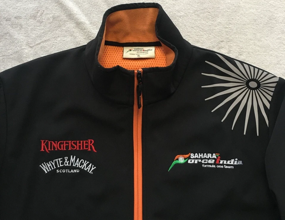 Sahara Force India F1 Team Formula One 1 mens Racing Softshell Jacket size XL - Image 3 of 4