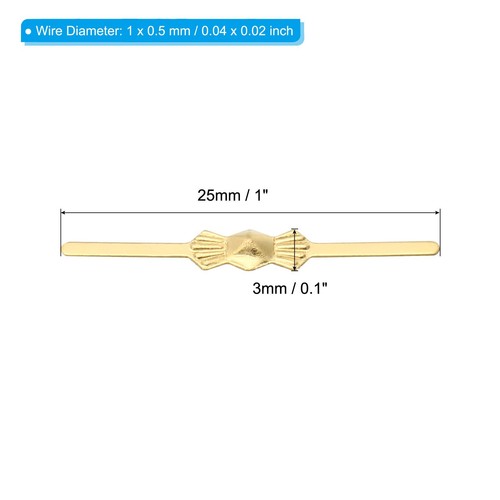 50 (25mm) Brass Tone Metal Chandelier/Lamp Bowtie Connectors Pins/Parts - Picture 3 of 6