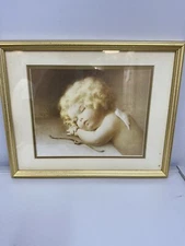 Bessie Pease Gutmann “ Caught Napping’ SIGNED ~ Vintage ~ Framed And Matted