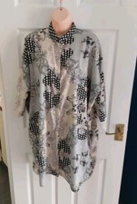 ASOS baroque oversized tunic Shirt Dress buttons front uk 10 
