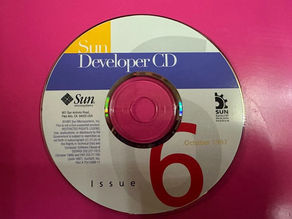Sun Developer Software issue 6 CD Rom -  Sun Microsystems 1997 - Image 4 of 4